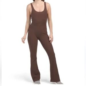 Wilo The Label Flare Jumpsuit in Chocolate